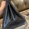 NoNo Xiatian Hermes Birkin 25CM HCP Lizard Leather Black Silver Hardware