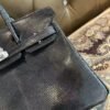 NoNo Xiatian Hermes Birkin 25CM HCP Lizard Leather Black Silver Hardware