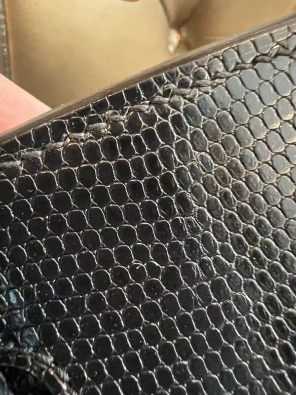 NoNo Xiatian Hermes Birkin 25CM HCP Lizard Leather Black Silver Hardware