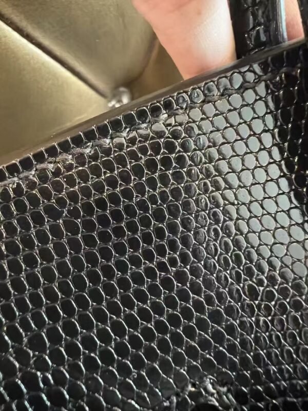 NoNo Xiatian Hermes Birkin 25CM HCP Lizard Leather Black Silver Hardware