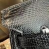 NoNo Xiatian Hermes Birkin 25CM HCP Lizard Leather Black Silver Hardware