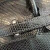 NoNo Xiatian Hermes Birkin 25CM HCP Lizard Leather Black Silver Hardware